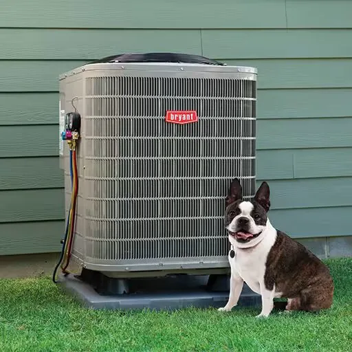 A Bryant air conditioner installed in a Northeast Ohio backyard